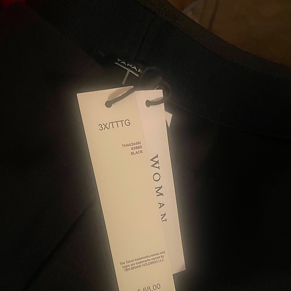 T Tahari Woman (Size 3XL) Black Wide Leg Women's Stretch Pants - Picture 8 of 12